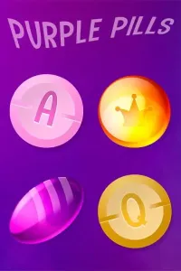 purple pills slot logo